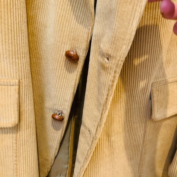 Garrison Park Men's 44 R Vintage Tan Brown Corduroy Blazer W/ Elbow Patches - Picture 5 of 16